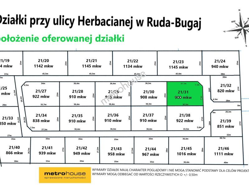Działka na sprzedaż, Zgierski, Aleksandrów Łódzki, Ruda-Bugaj, Herbaciana