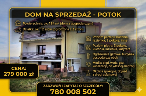 Sprzedaż Dom Potok, pow. krośnieński